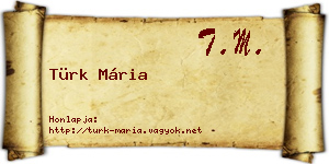Türk Mária névjegykártya